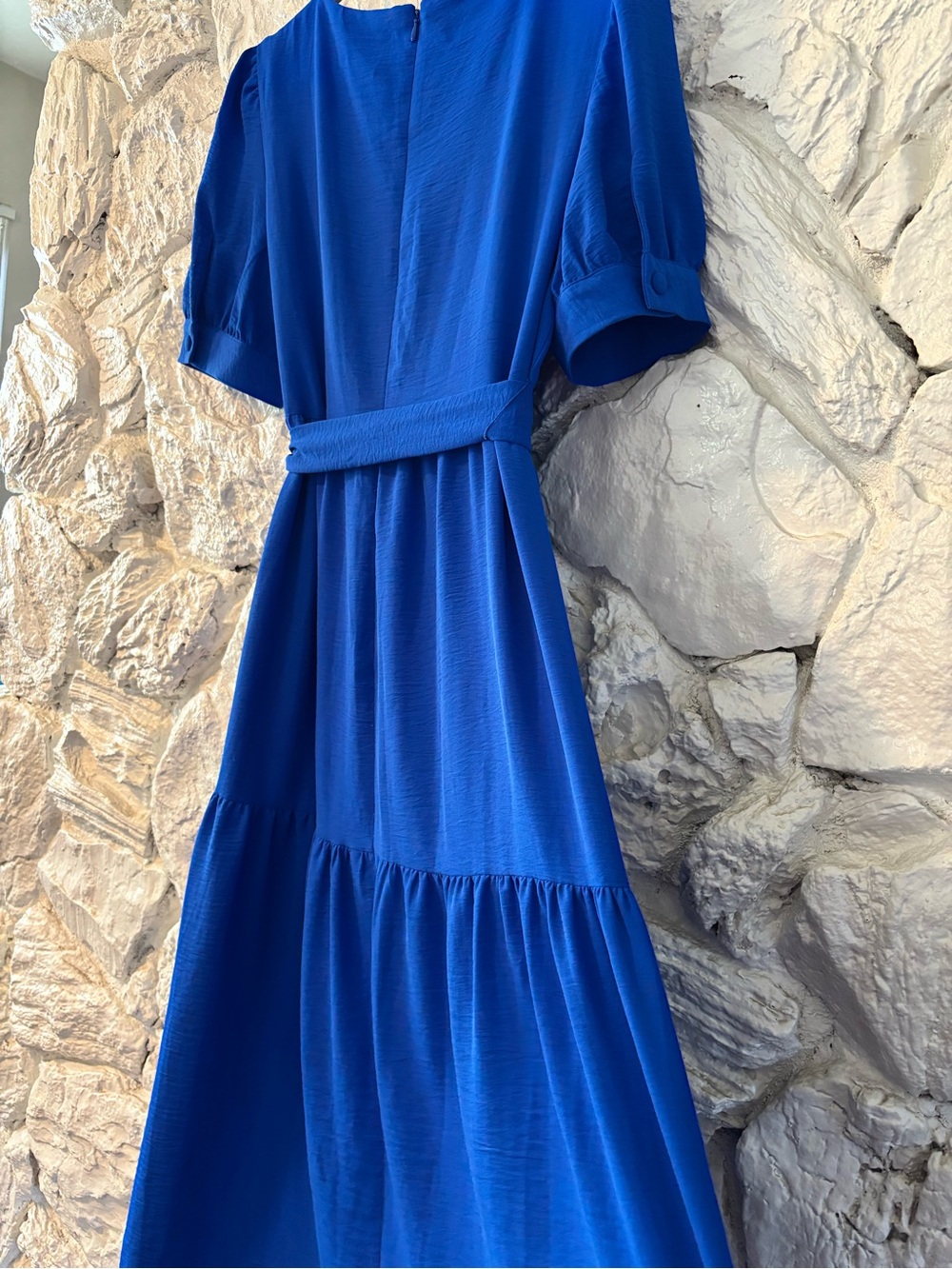 DKNY Cobalt Blue Maxi Dress with Belted Waist - Picture 1 of 6